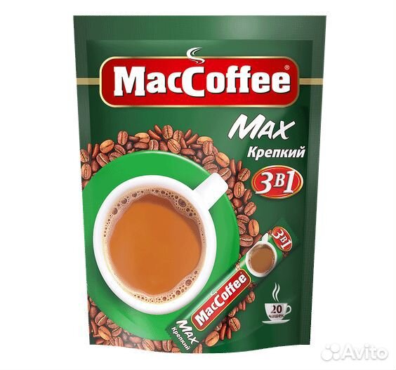 Растворимый кофе MacCoffee Max Крепкий 3в1 20г