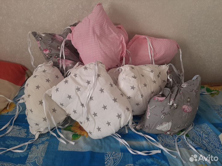 Бортики в кроватку, 12 шт