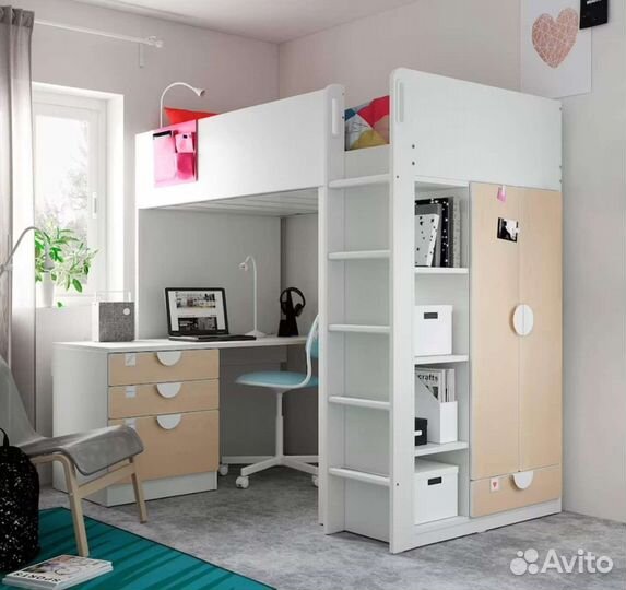 Кровать чердак,детский уголок, мебель IKEA