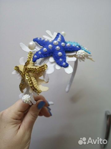 Ободок Морская звезда/Русалочка ручная работа