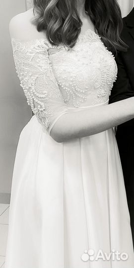 Свадебное платье 44 46 бу