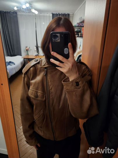 Кожаная куртка пилот