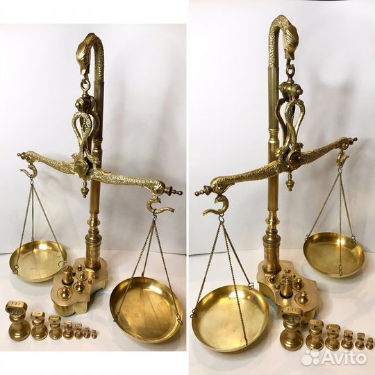 Librasco антикварные весы с рыбками