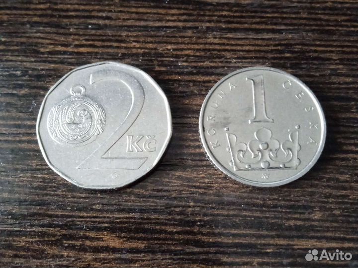 2 и 1 крона(Чехия)