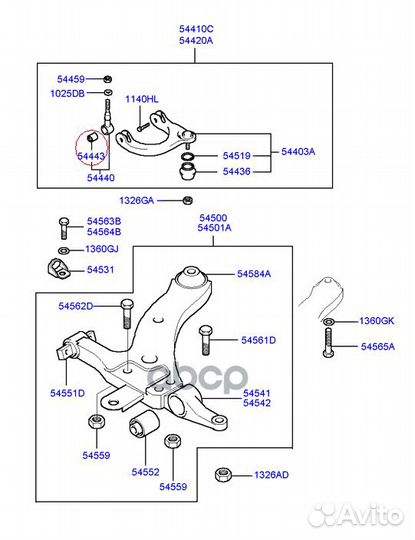 С/б рычаг передний Hyundai/Оригинал/ 5444338000