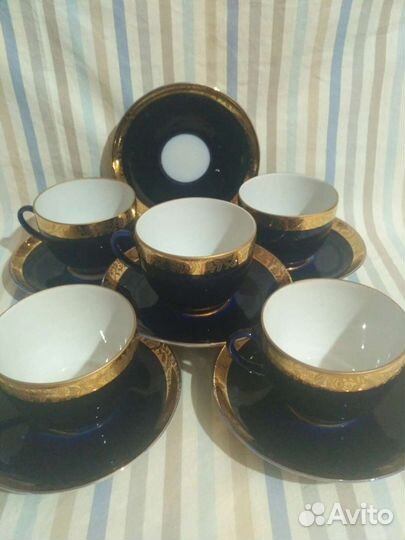 Чашка с блюдцем лфз,кобальт