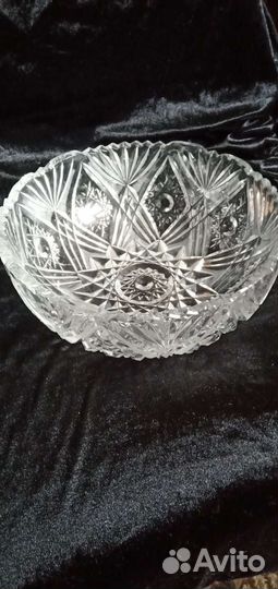 Ваза для фруктов богемский хрусталь