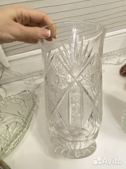 Хрустальная ваза и посуда времен СССР