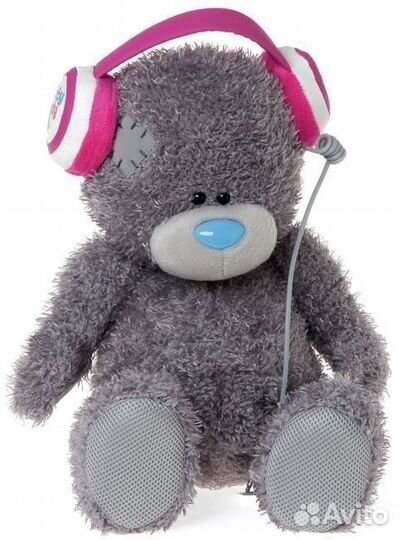 Музыкальная колонка Мишка Тедди в наушниках 34 см