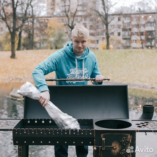 Мангал с печью под казан