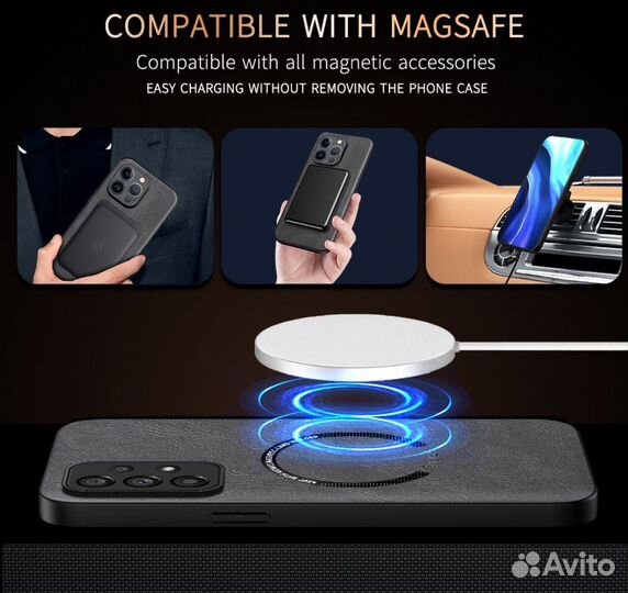 Кожаный MagSafe чехол для Samsung Galaxy A53