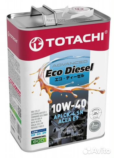 Totachi E1304 10W-40 Eco Diesel CK-4/CJ-4/SN 4л (п