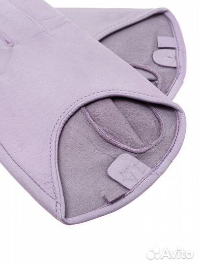 Лиловые кожаные перчатки 