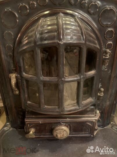 Антикварная чугунная печь камин 19 век