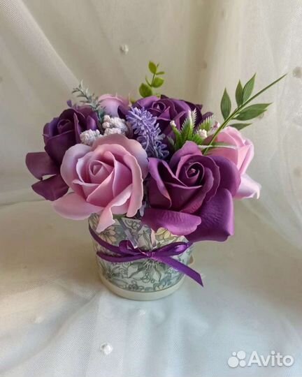 Букет из мыльных роз