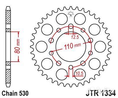 JTR1334.45 звезда задняя под цепь 530