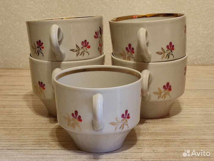 Чашки чайные. Фарфор. СССР. Клеймо. Цена за 5 штук