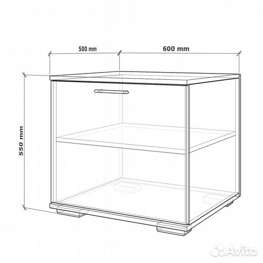 Тумба Линт-951e белый прикроватная