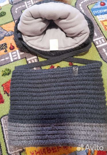 Зимняя шапка со снудом