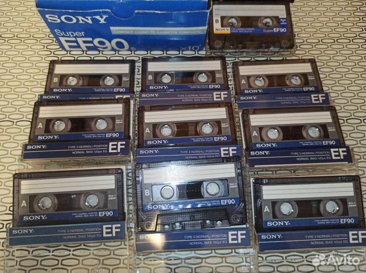 Аудиокассета Sony EF90 Made in Japan новые 1запись