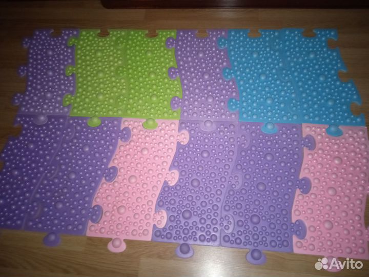 Детские массажные развивающие коврики-пазл