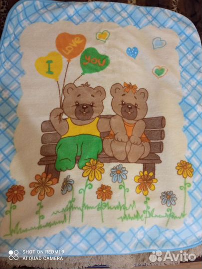 Плед детский плюшевый размер 95х110