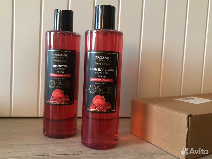 Шампунь и гель для душа с гранатом и мятой