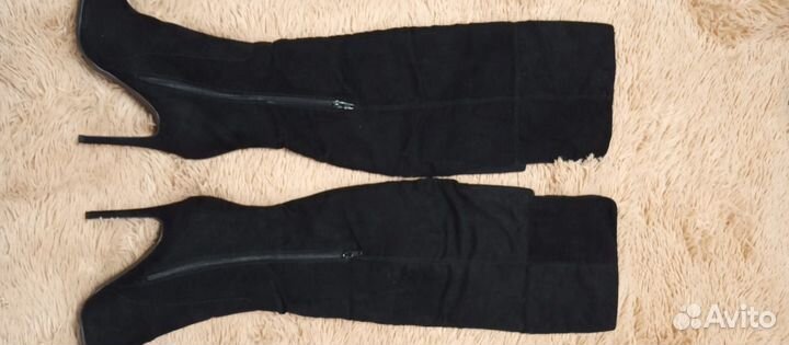 Сапоги женские замшевые