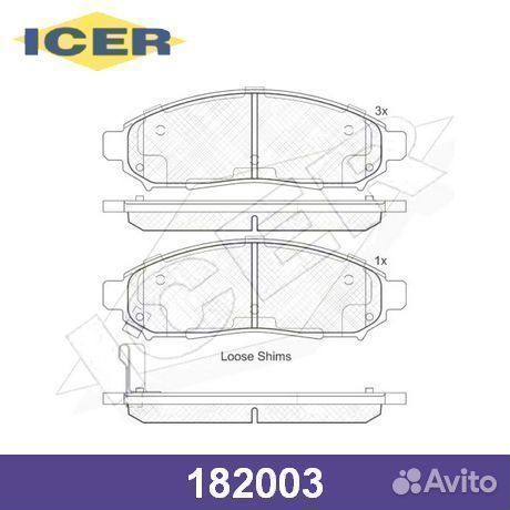 Комплект тормозных колодок 182003 icer