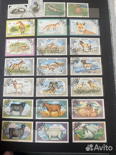 Марки почтовые. Животные