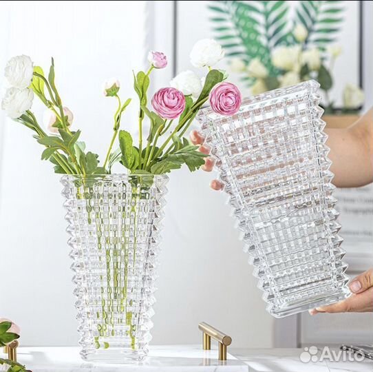 Ваза для цветов хрустальная 22 см