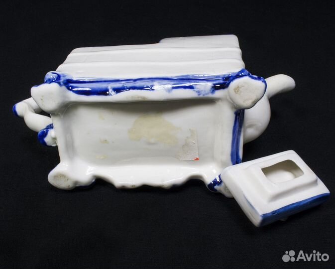 Чайник Гжель, фарфор, 1960-е годы, высота 10,5 см