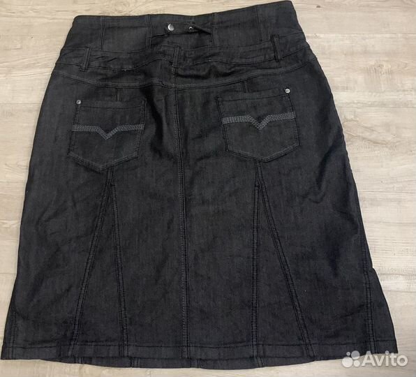 Юбка джинсовая с высокой талией eur 46