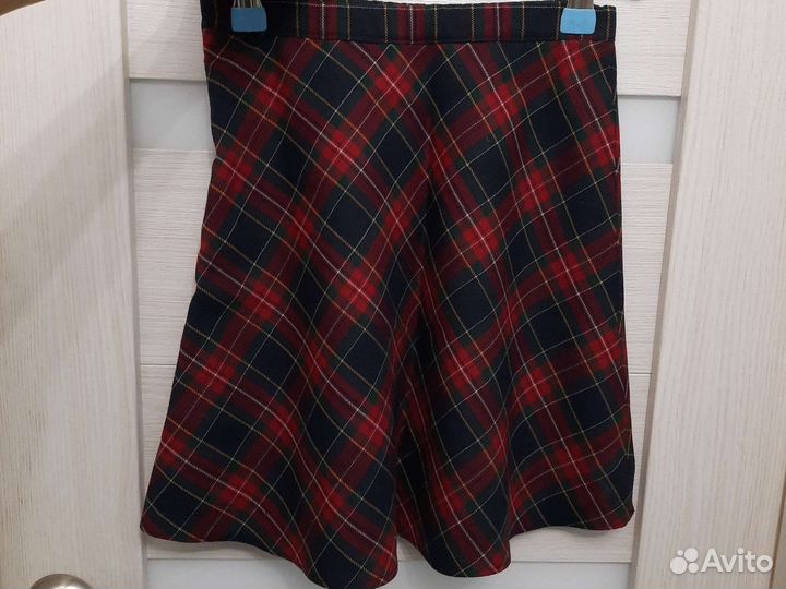 Юбка сине-зелёная клетка