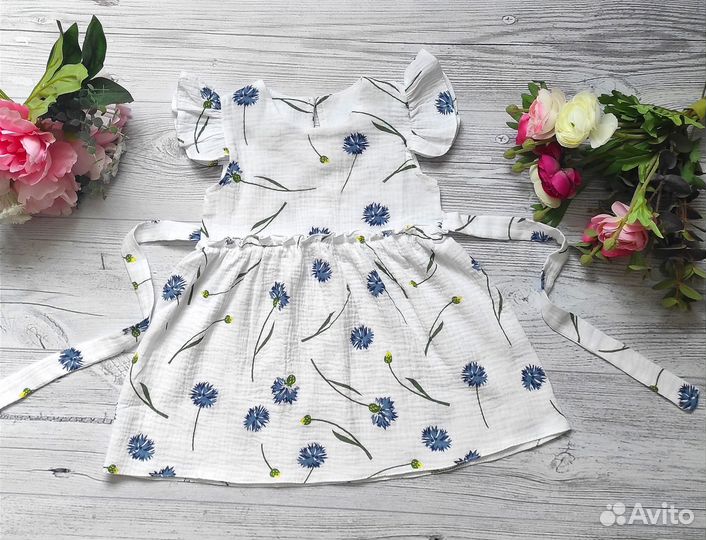 Платье детское из муслина 92/98/104