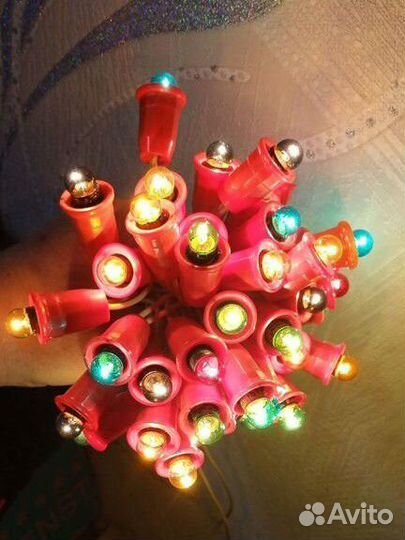 Гирлянда СССР цветные колокольчики 40 ламп