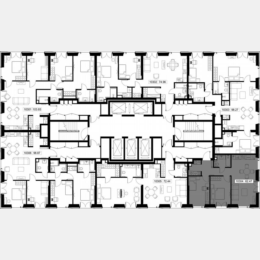 2-к. квартира, 62,5 м², 3/52 эт.