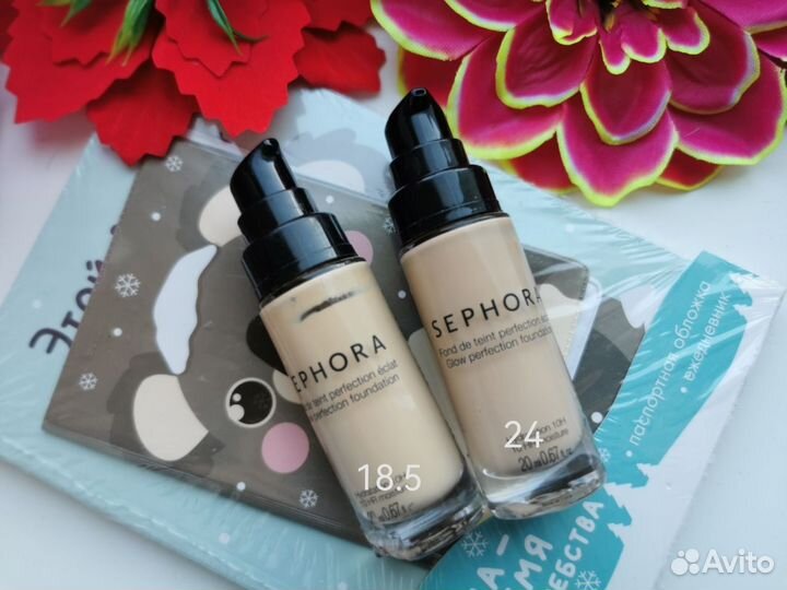 Sephora тональный, тушь, пудра, хайлайтер