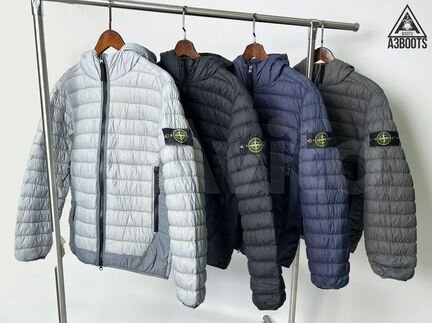 Down Jacket Stone Island Garment Dyed