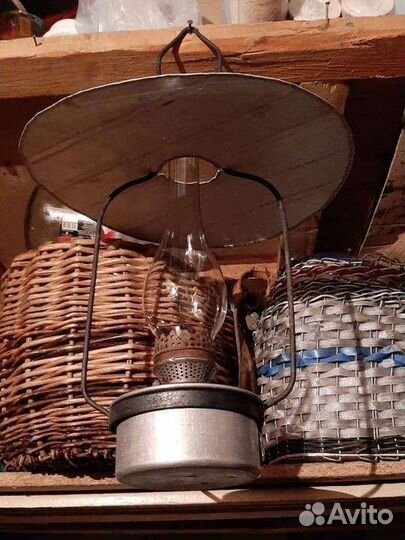 Редкая подвесная керосиновая лампа СССР, алюминий