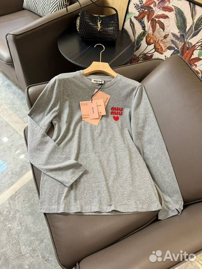 Лонгслив miu miu хлопок premium