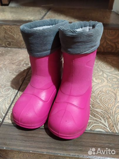 Детские резиновые сапоги на девочку 25-26 размер