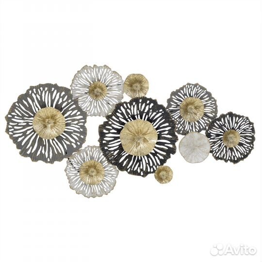 Панно настенное из металла серое 