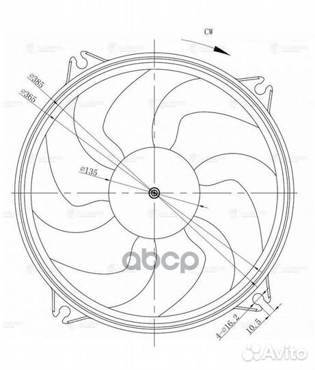 Электровентилятор охлаждения luzar для а/м Peug