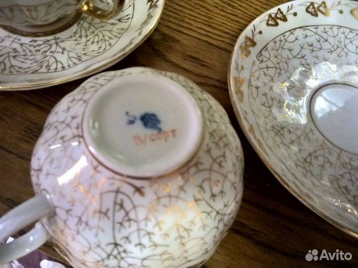 Фарфор. Чайная пара лфз 1951 - 1953 гг