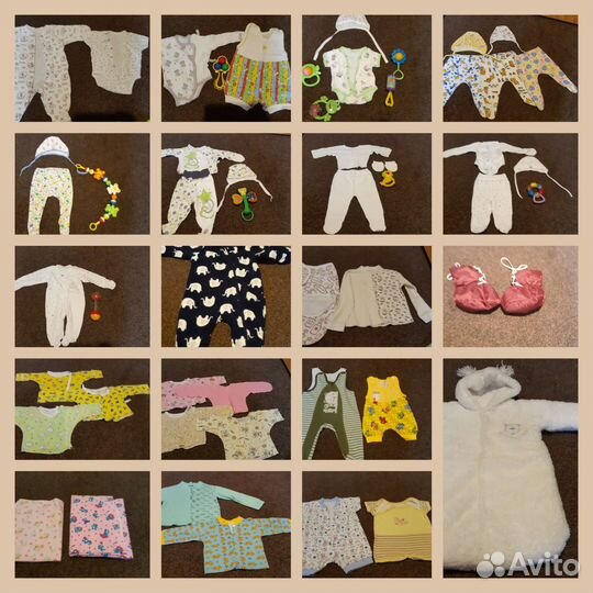 Вещи пакетами на новорожденных малышей