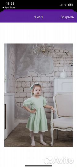 Муслиновое платье для девочки 72-80