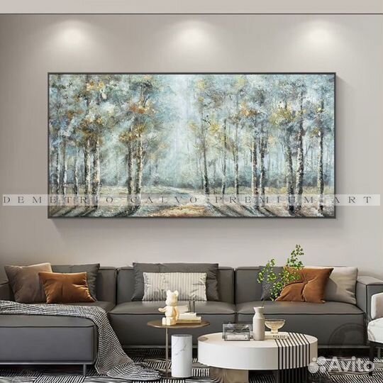 Интерьерная картина большая с золотом