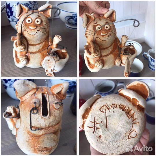 Копилка кот рыбак (ручная работа)