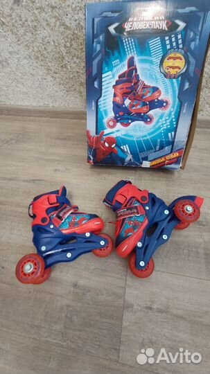 Роликовые коньки Человек-паук раздвижные 26-29 р
